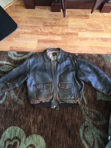 Distressed Leather Jacket Size 